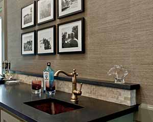 Grasscloth wallcovering installation in Alamo Heights by Paper Moon Painting, wallpaper installers near me