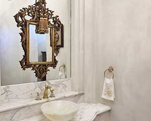 European custom plaster finish stucco powder bath